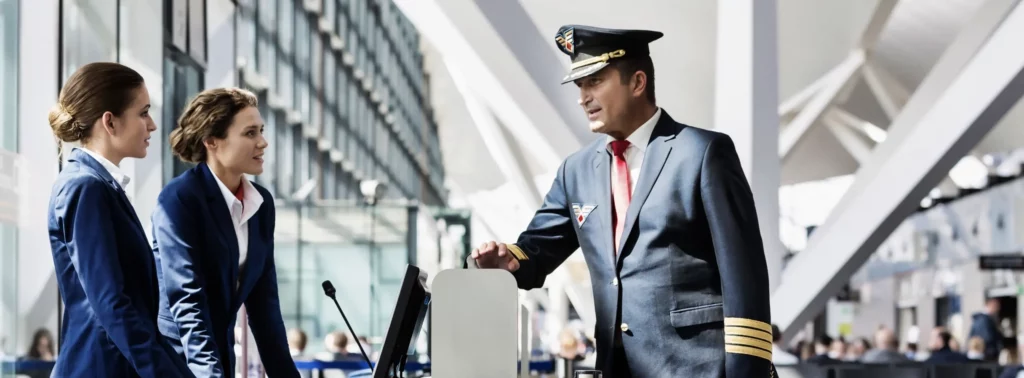 Heathrow Employer Branding: Pilot in airport.